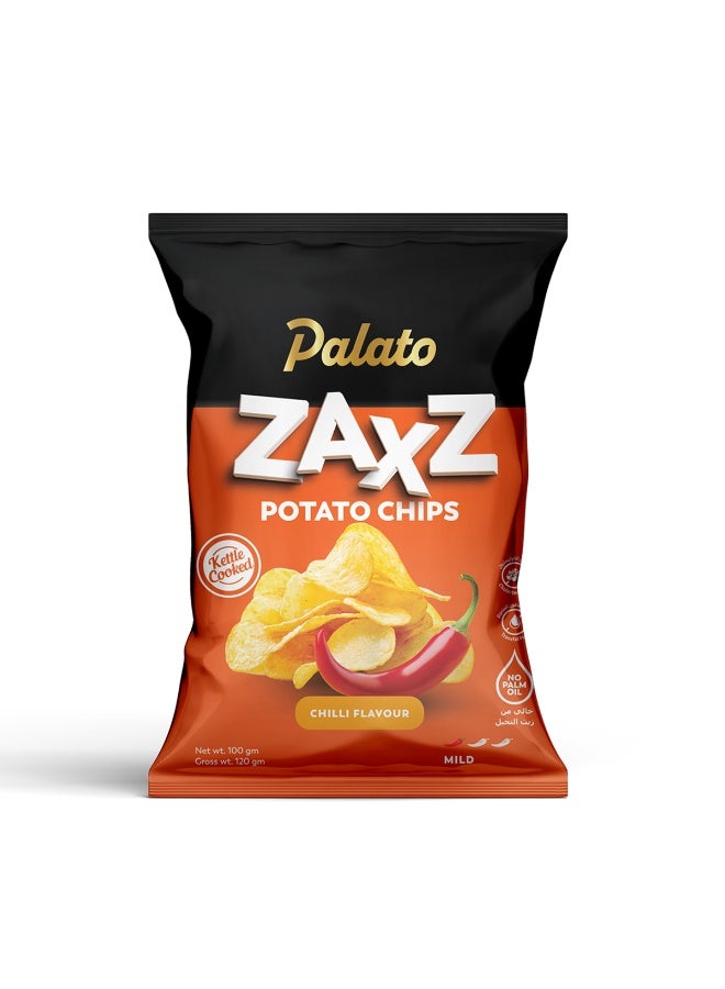 Palato Kettle Cooked Non Palm Oil Potato Chips 100gm- Chilli Flavor - Image 1